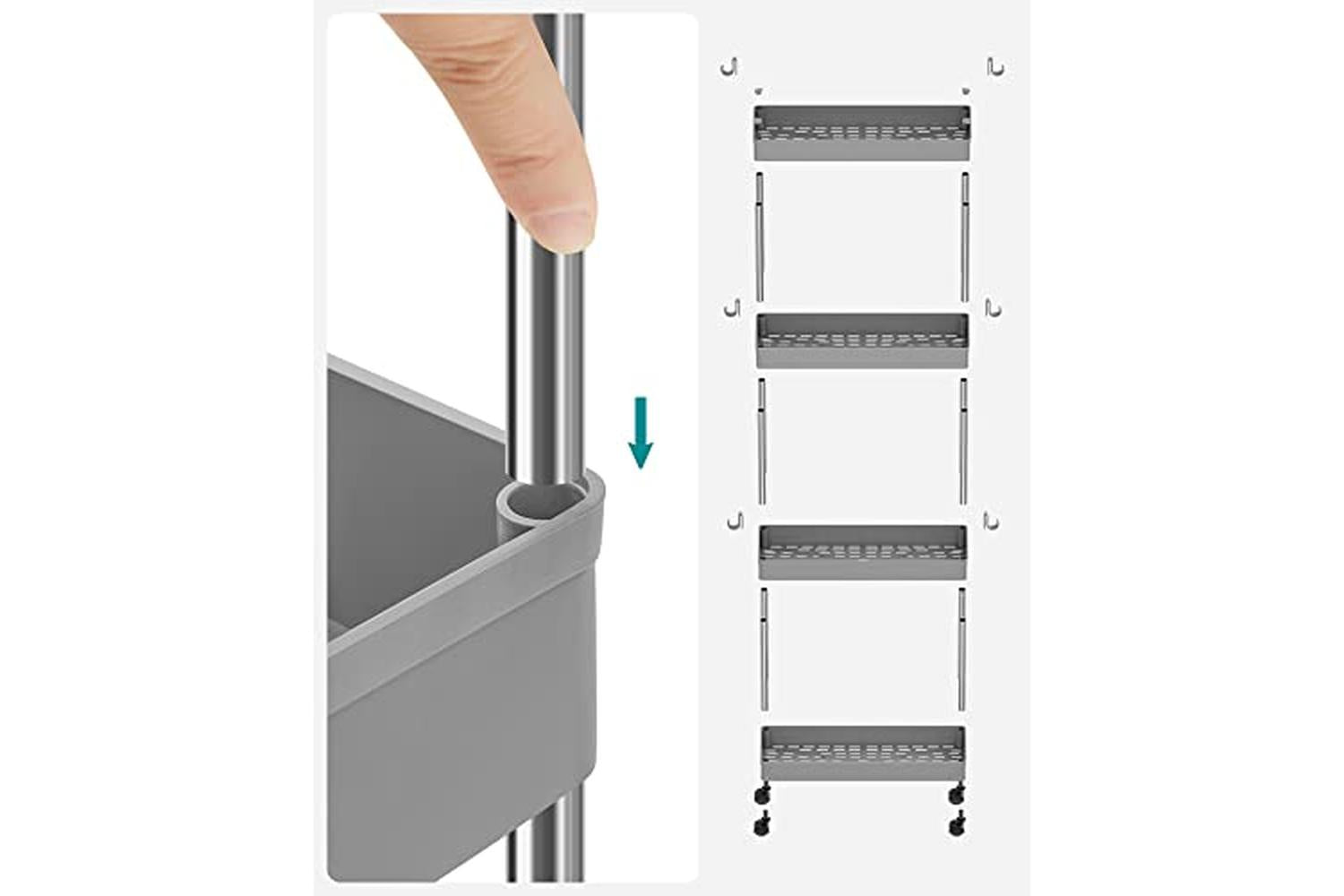 Songmics KSC008G01 4 Tier Trolley | Grey-6