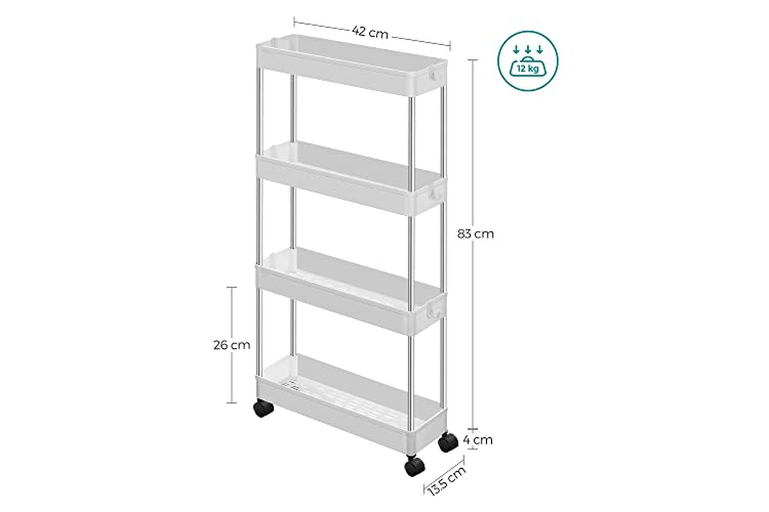 Songmics KSC08WT Niche Shelf on Castors-5
