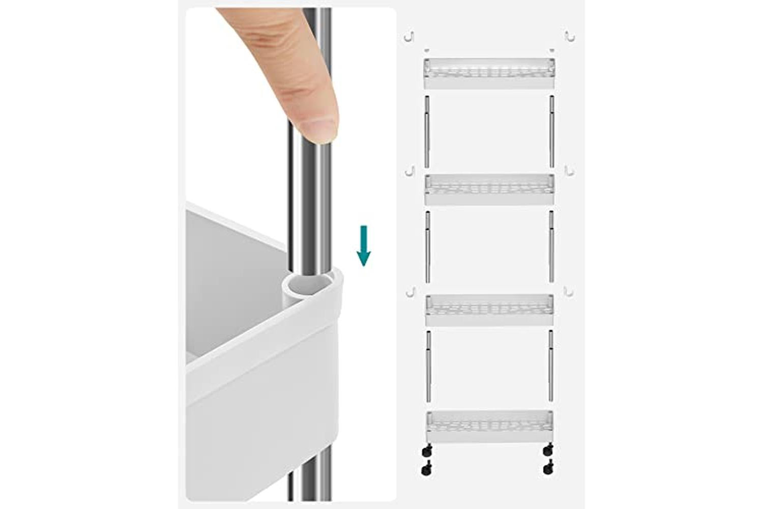 Songmics KSC08WT Niche Shelf on Castors-6