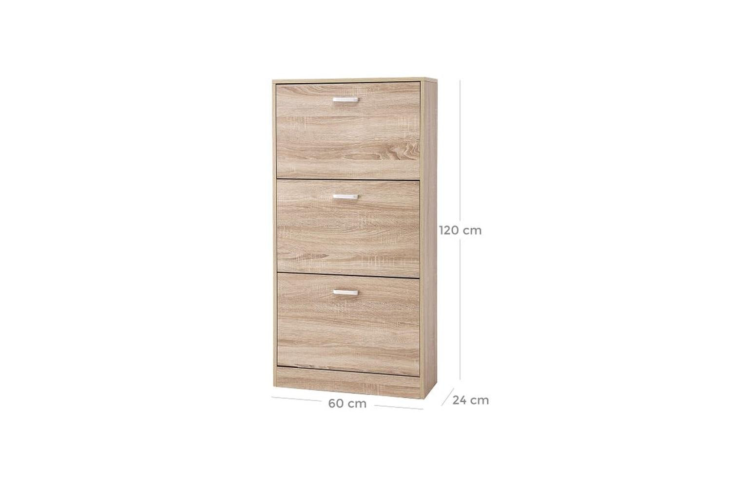 Vasagle LBC03NL 3 Flaps Wood Look Shoe Cabinet-7