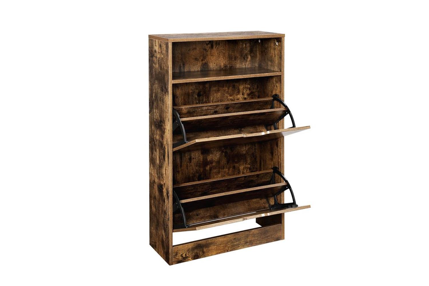 Vasagle LBC040X01 Shoe Cabinet with 2 Flaps | Vintage Brown-7