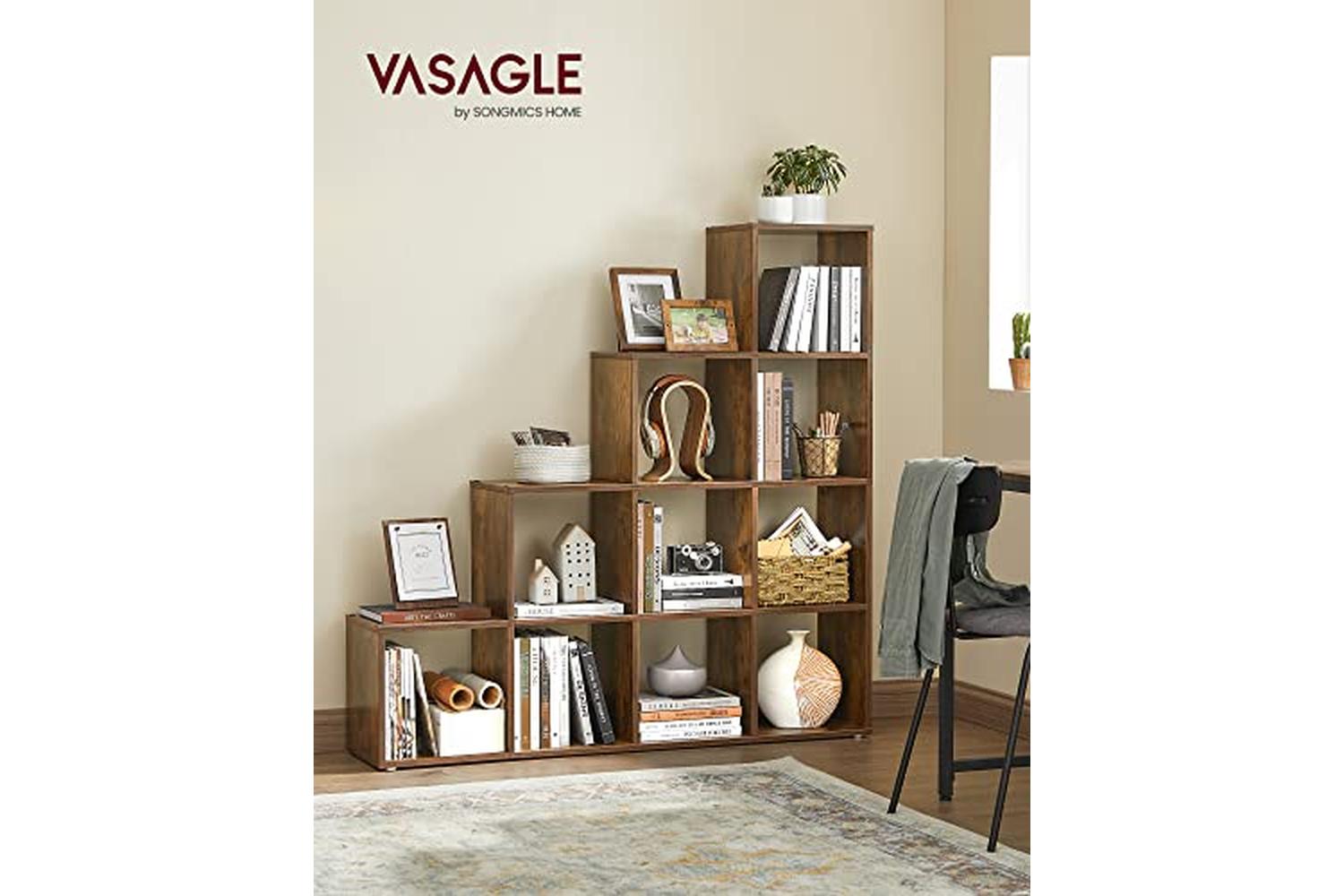 Vasagle LBC10BX Bookshelf with 10 Cubes-2
