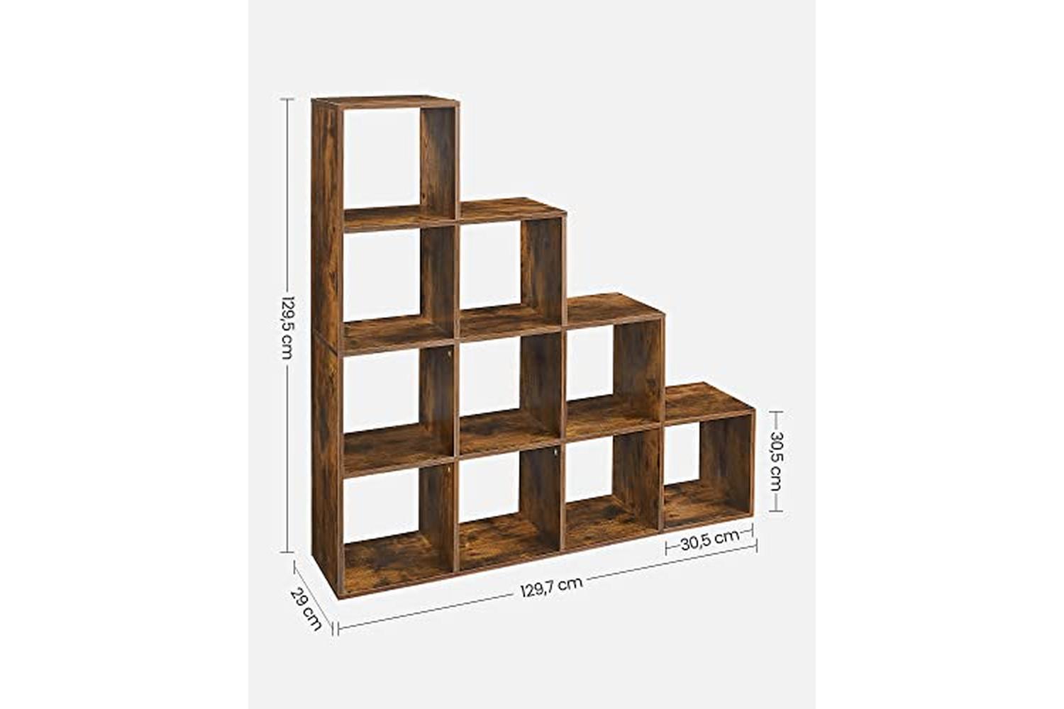 Vasagle LBC10BX Bookshelf with 10 Cubes-5