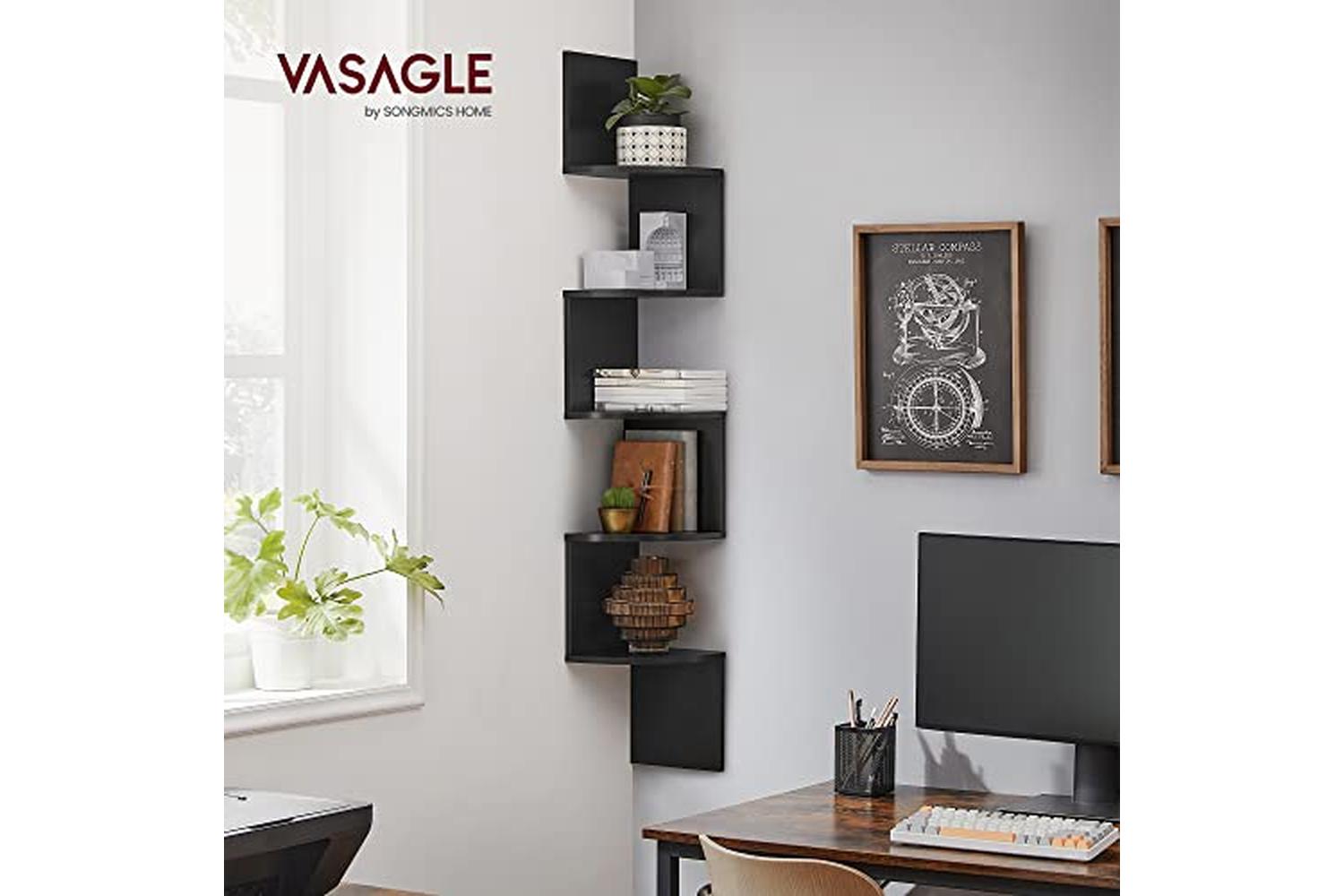 Vasagle LBC20BK Wall Shelf with 5 Levels-2