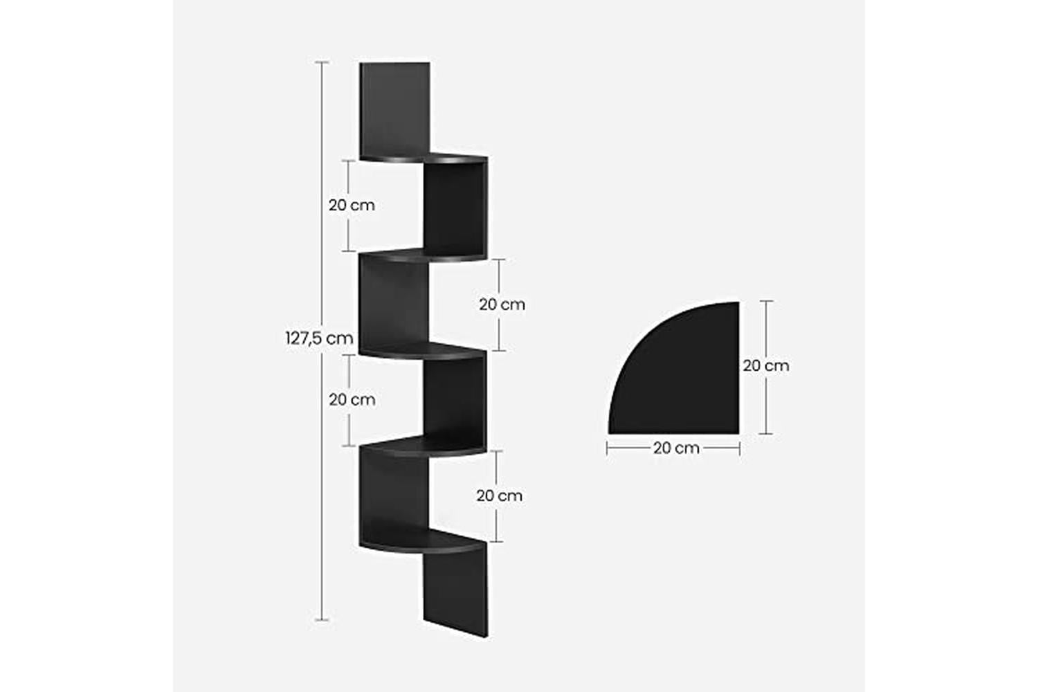 Vasagle LBC20BK Wall Shelf with 5 Levels-5