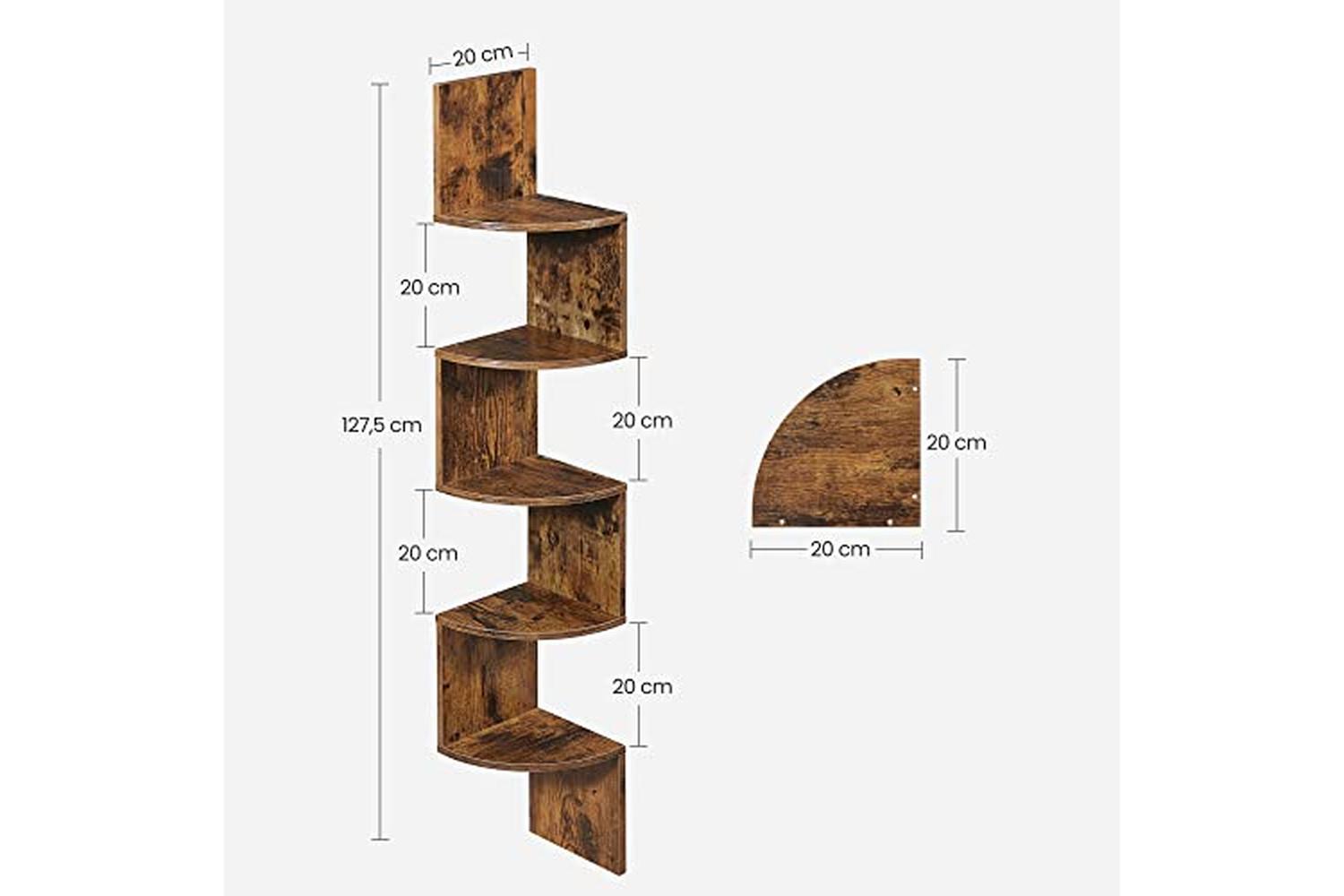 Vasagle LBC20BX Floating Corner Shelf Wood Look-4