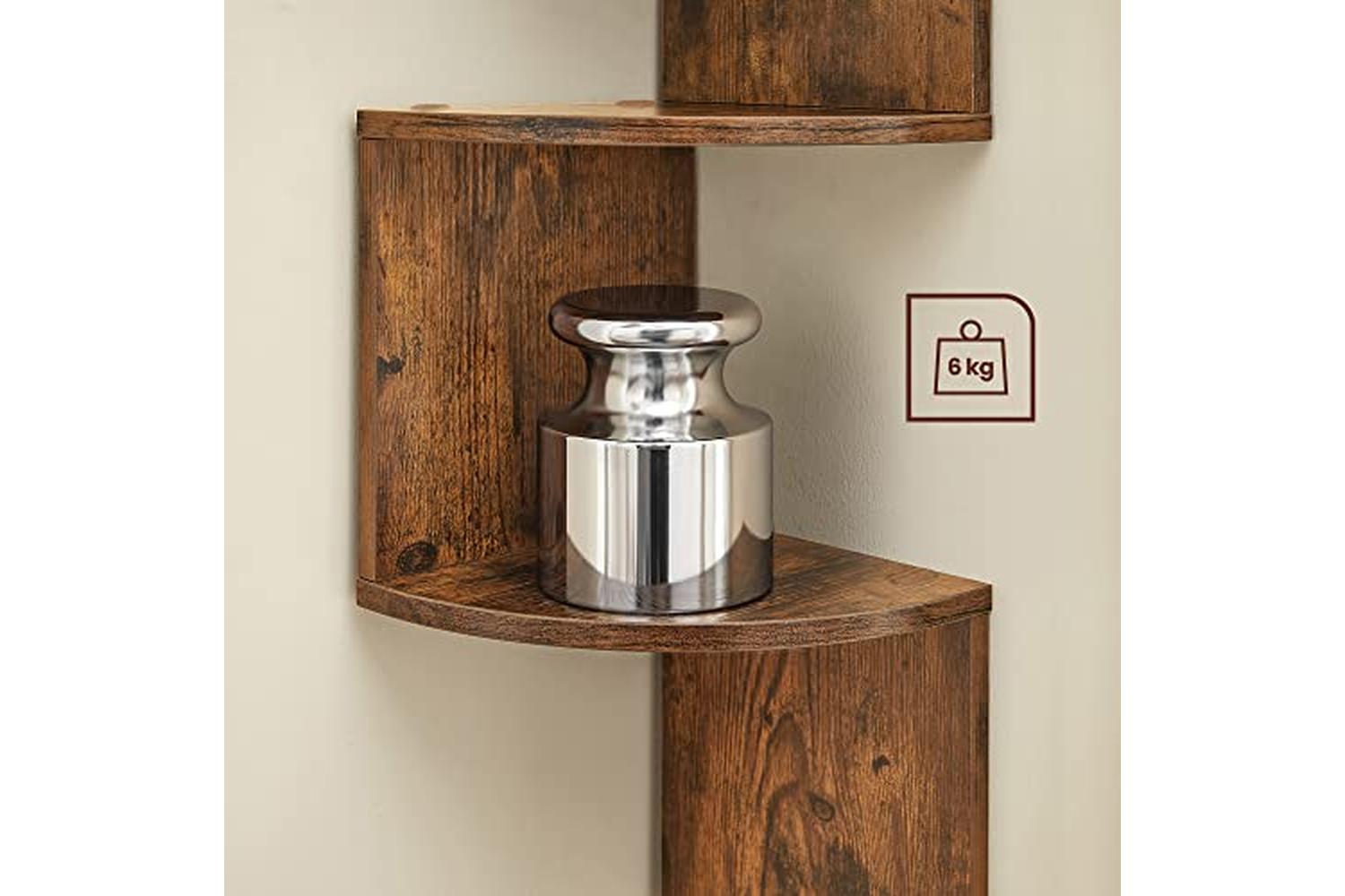 Vasagle LBC20BX Floating Corner Shelf Wood Look-5