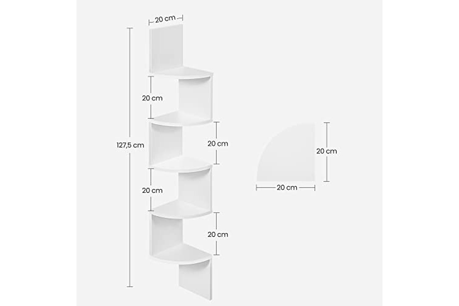 Vasagle LBC20WT Floating Corner Shelf | White-3