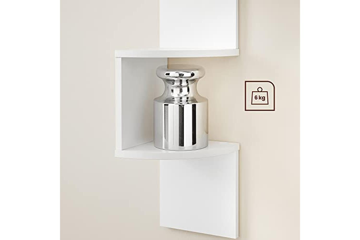 Vasagle LBC20WT Floating Corner Shelf | White-6