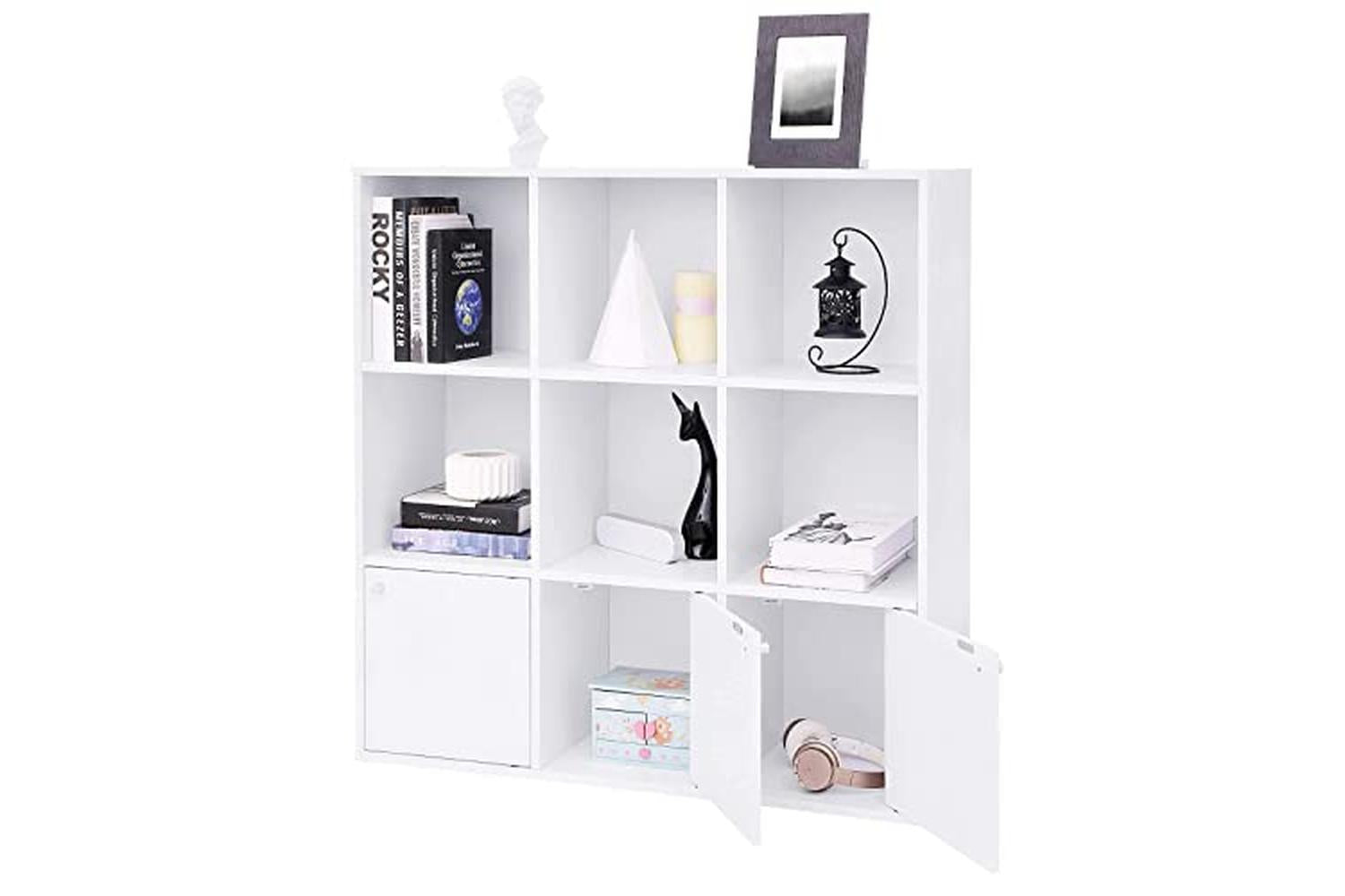 Vasagle LBC33WT Cube Shelf 3 Cupboard Doors | White-7