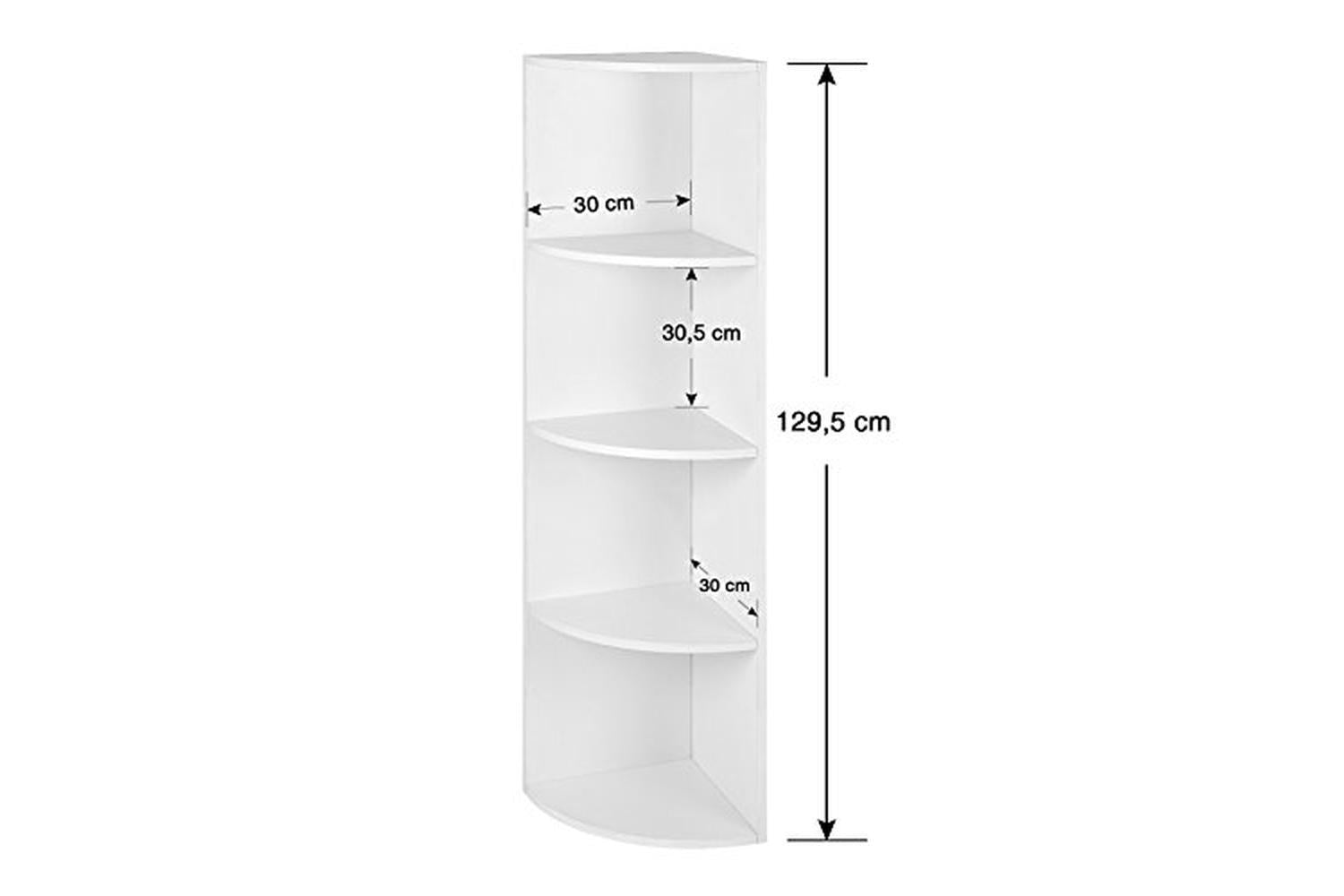 Vasagle LBC42WT Corner Shelf with 4 Shelves | White-5