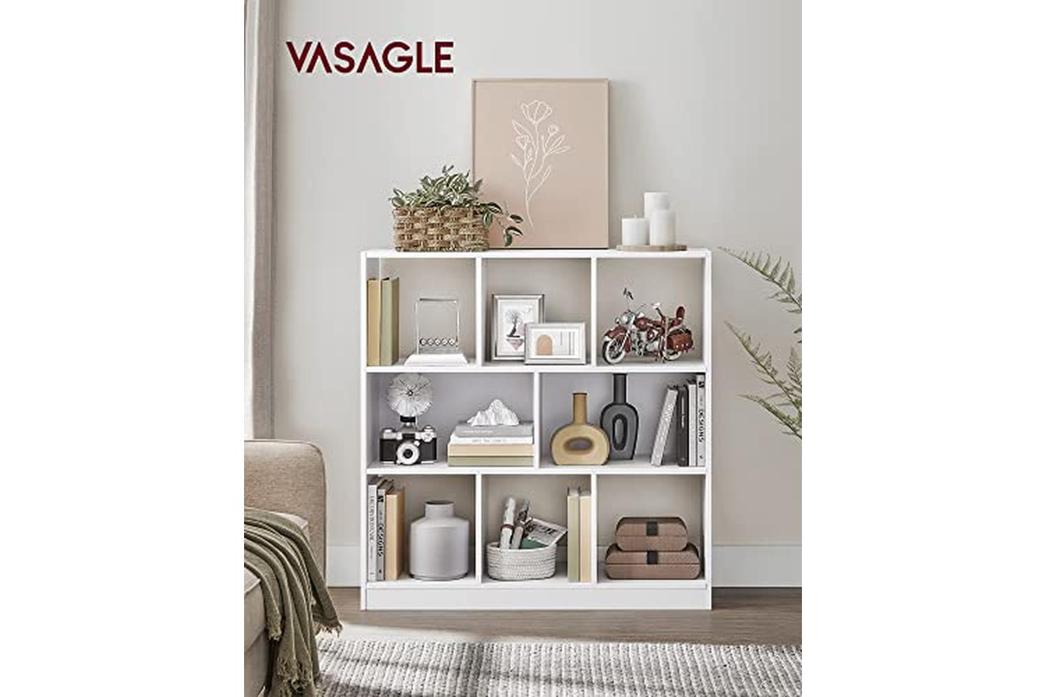 Vasagle LBC52WT Bookcase 8 Compartments | White-2