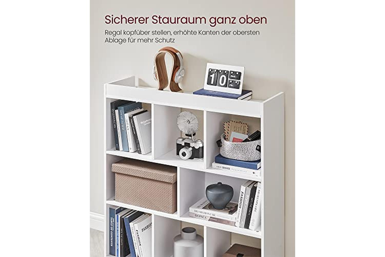 Vasagle LBC52WT Bookcase 8 Compartments | White-7