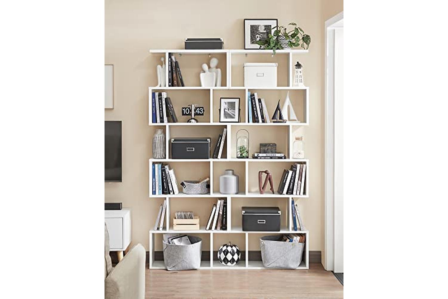 Vasagle LBC61WT Freestanding 6 Tier Bookcase-4