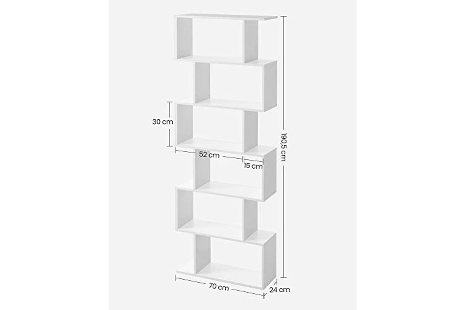 Vasagle LBC61WT Freestanding 6 Tier Bookcase-5