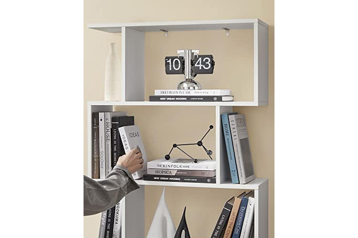 Vasagle LBC61WT Freestanding 6 Tier Bookcase-7
