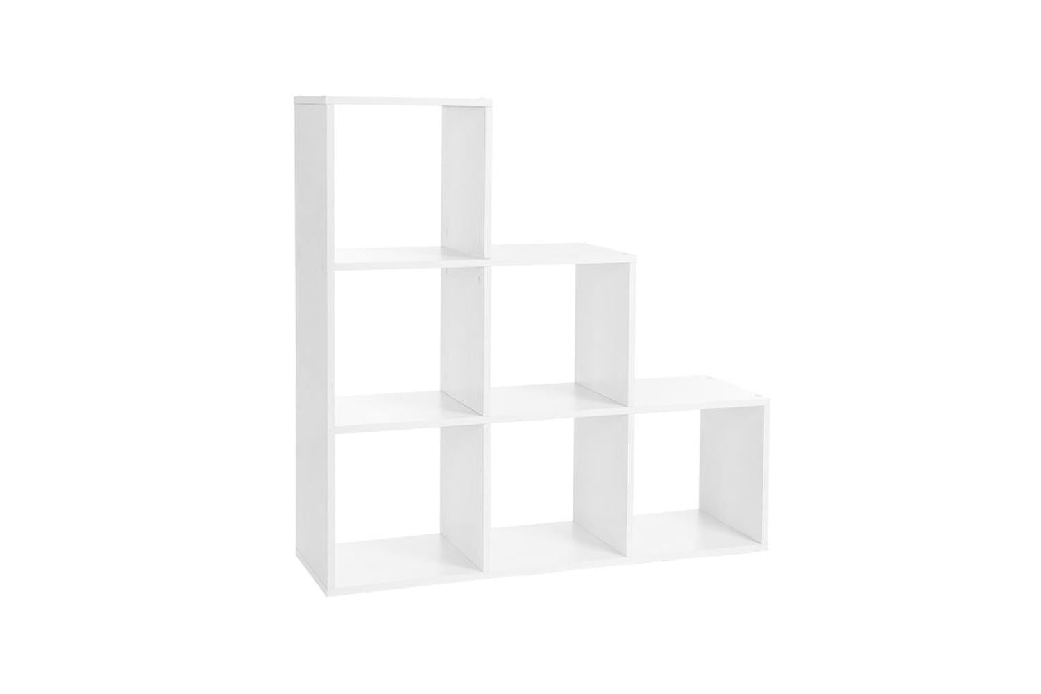 Vasagle LBC63WT Stair Shelf 6 Open Compartments | White