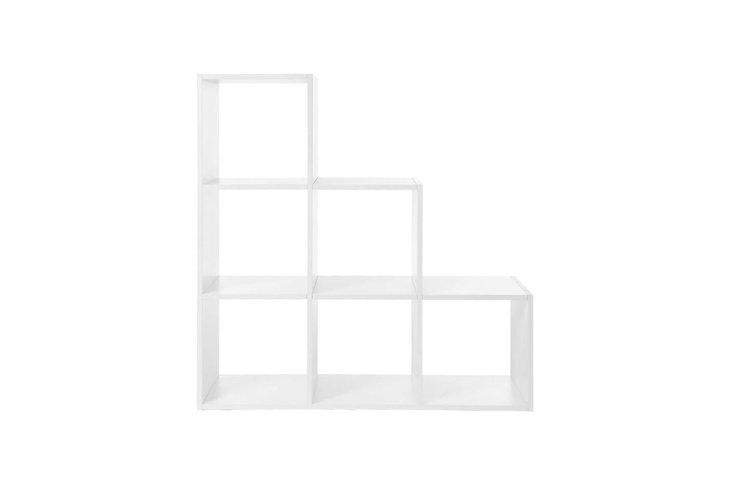 Vasagle LBC63WT Stair Shelf 6 Open Compartments | White-2
