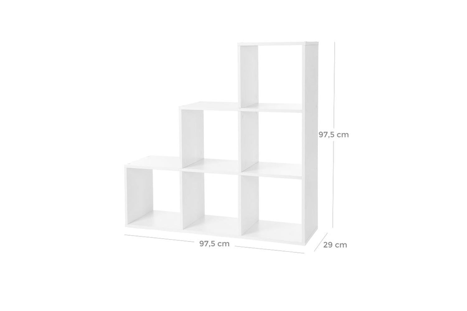 Vasagle LBC63WT Stair Shelf 6 Open Compartments | White-7
