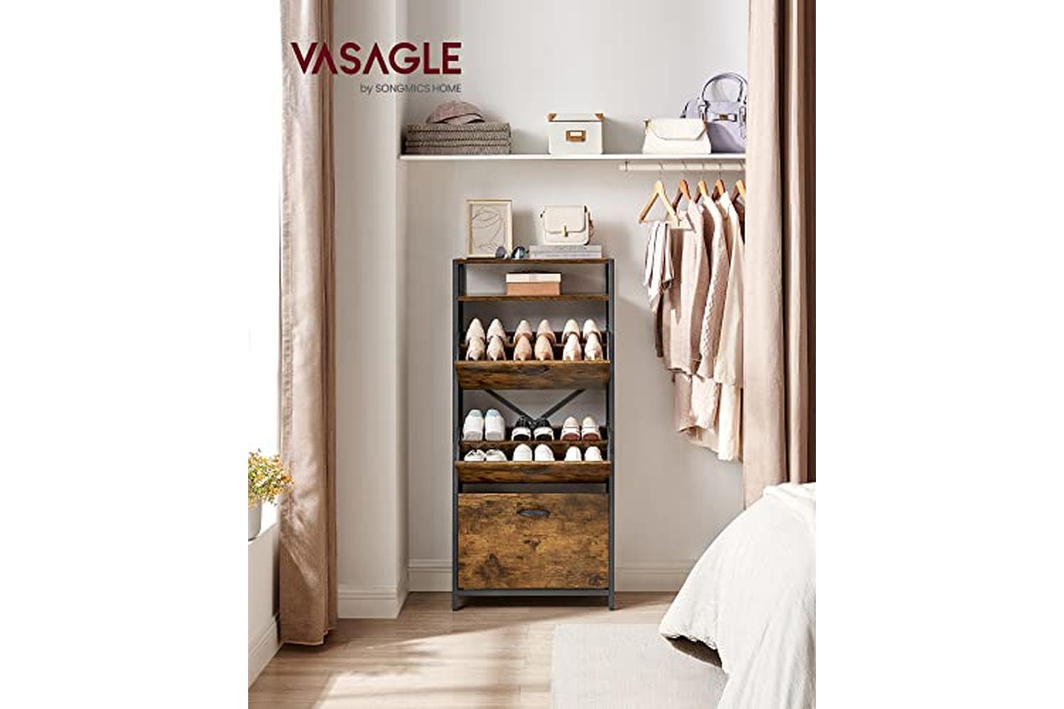 Vasagle LBS101B01 Shoe Cabinet with 3 Flaps-3