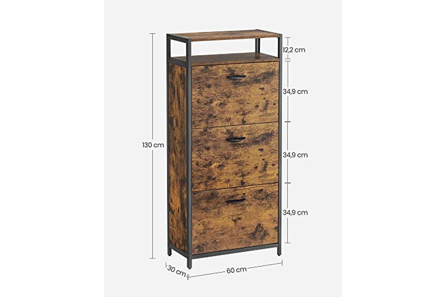 Vasagle LBS101B01 Shoe Cabinet with 3 Flaps-6