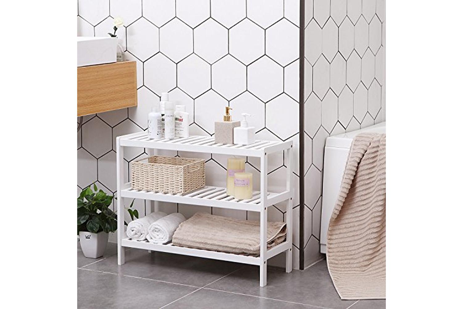 Songmics LBS13W Bamboo Shoe Rack | White-3