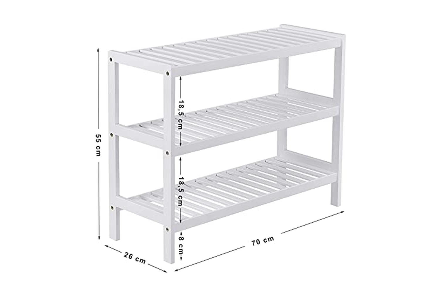 Songmics LBS13W Bamboo Shoe Rack | White-4