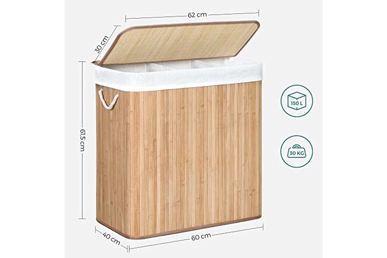 Songmics LCB091N01 150L Laundry Basket with Lid-5