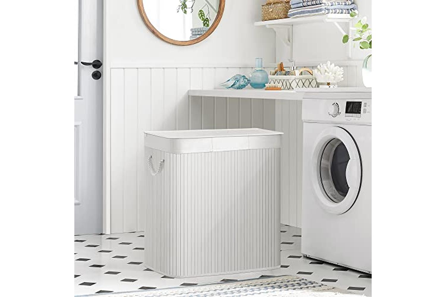 Songmics LCB091W01 150L Laundry Basket with 3 Compartments-2