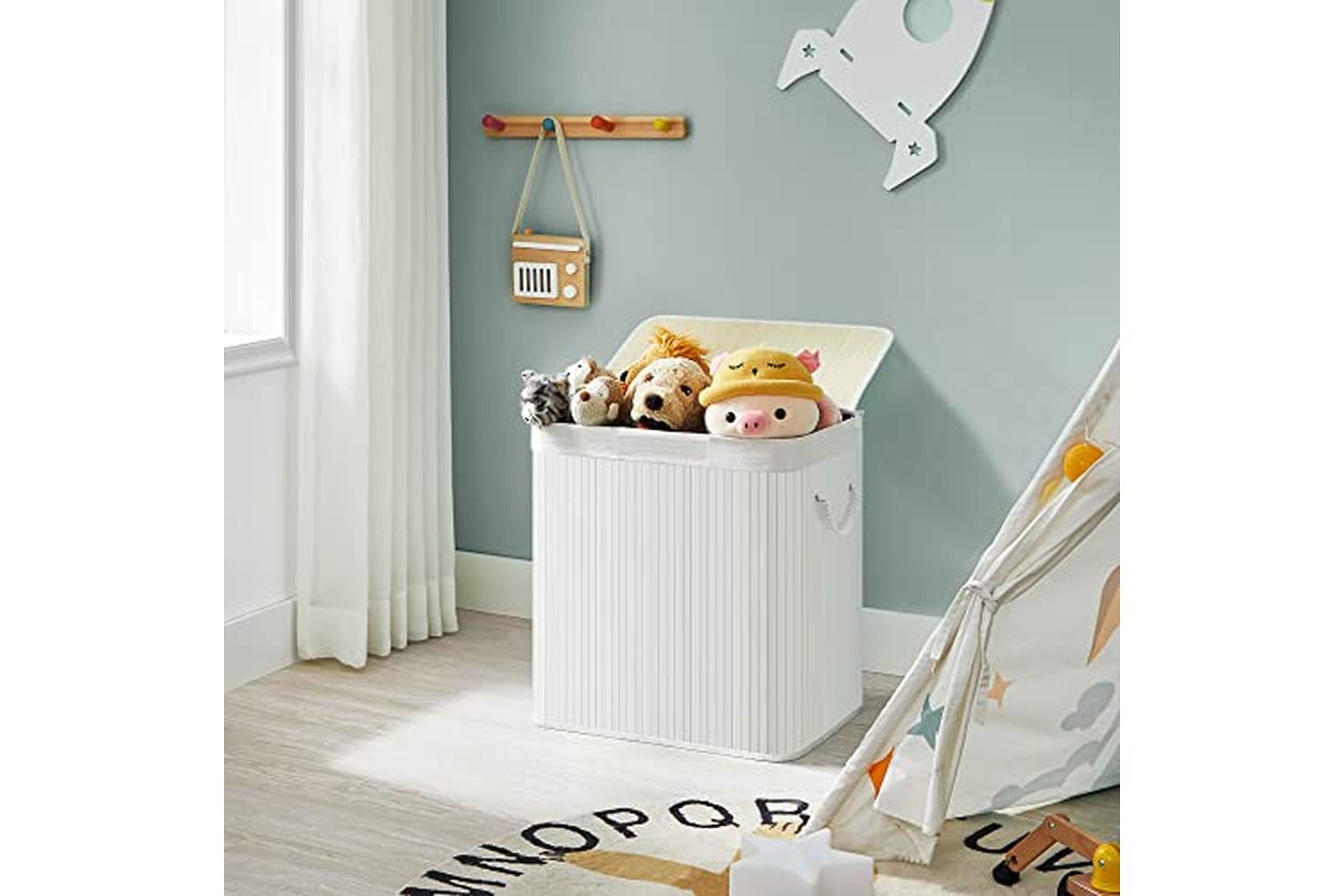 Songmics LCB091W01 150L Laundry Basket with 3 Compartments-3