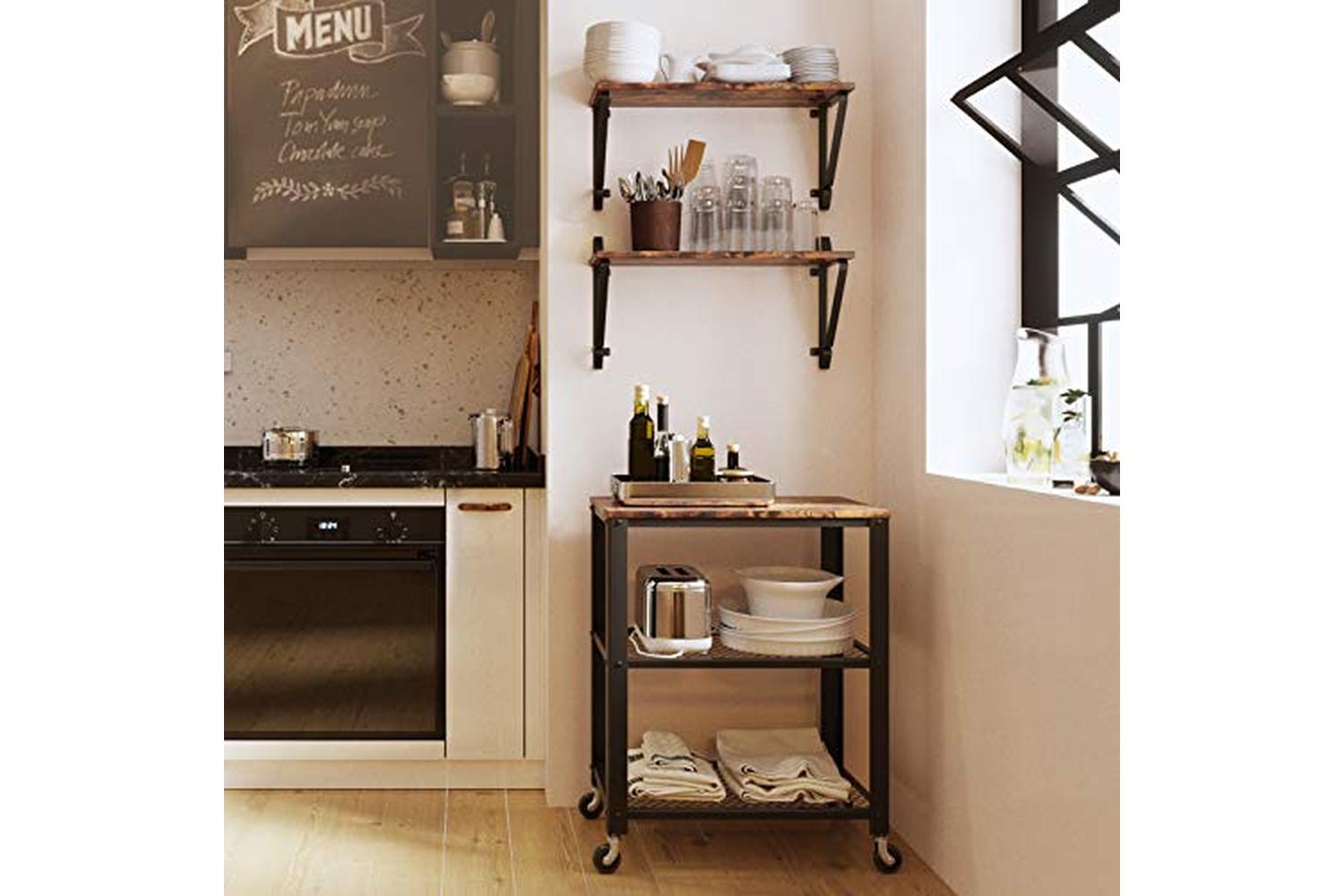 Vasagle LCR01BX Industrial Style Wall Shelf | Set of 2-4