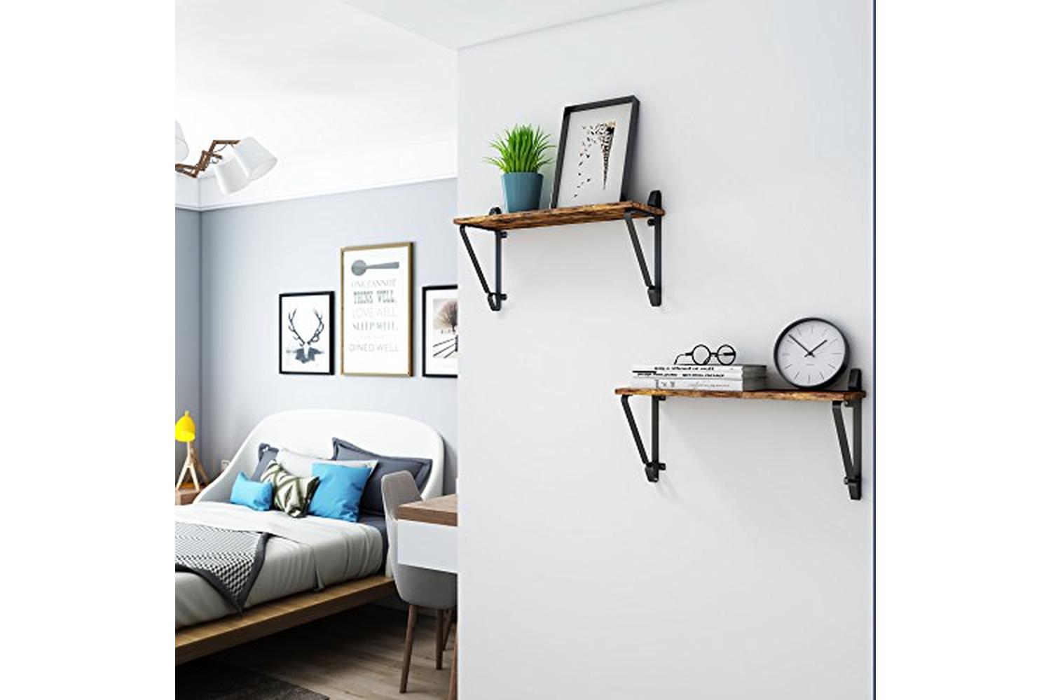Vasagle LCR01BX Industrial Style Wall Shelf | Set of 2-5