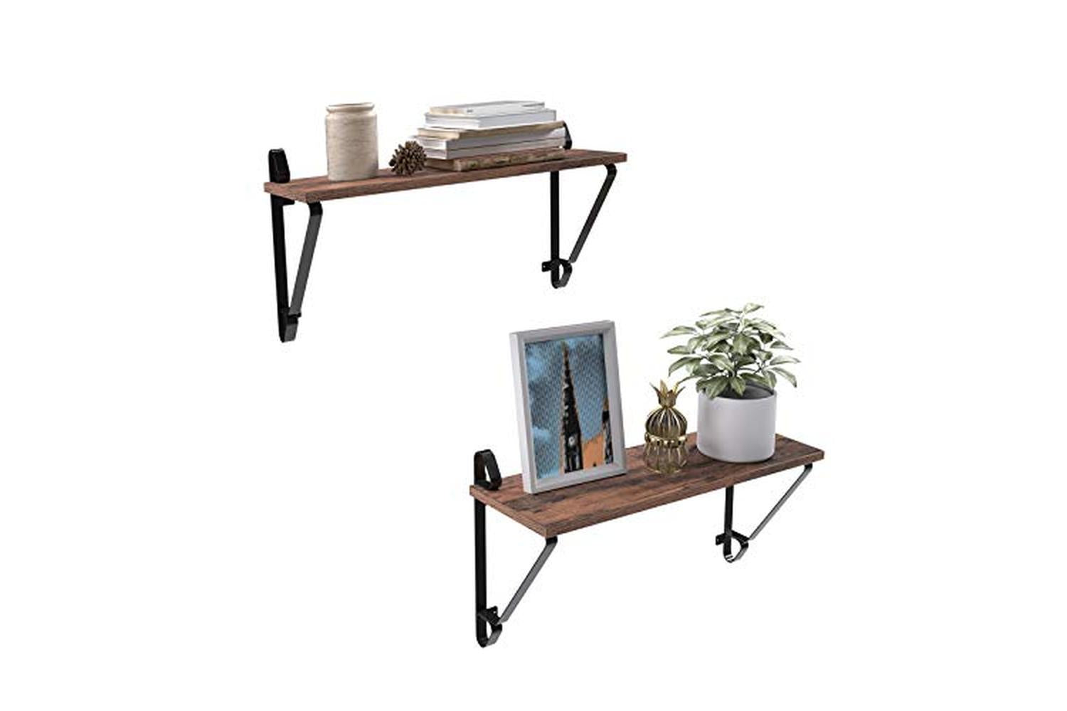 Vasagle LCR01BX Industrial Style Wall Shelf | Set of 2-7
