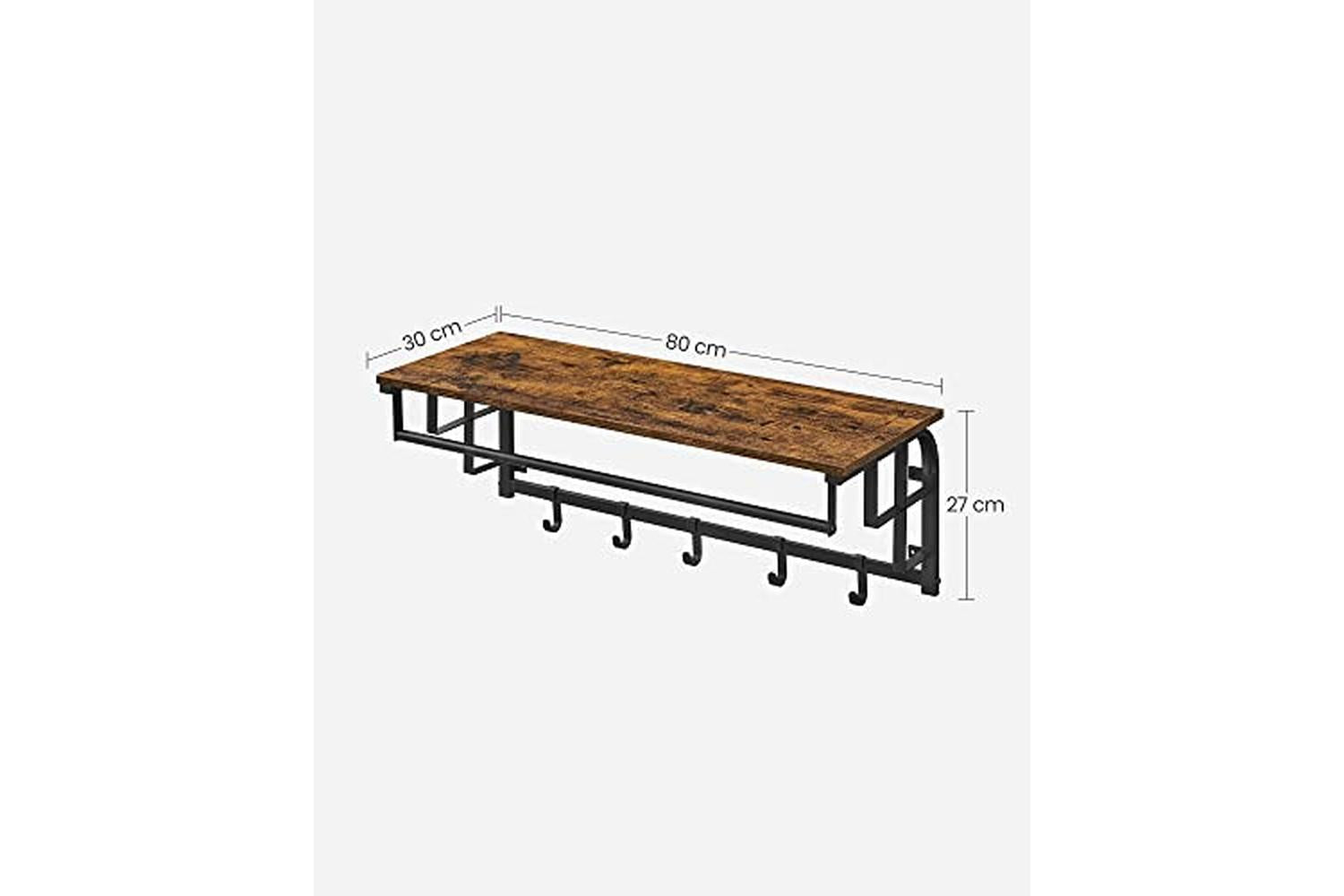 Vasagle LCR102B01 Wall Coat Rack with 5 Removable Hooks-7