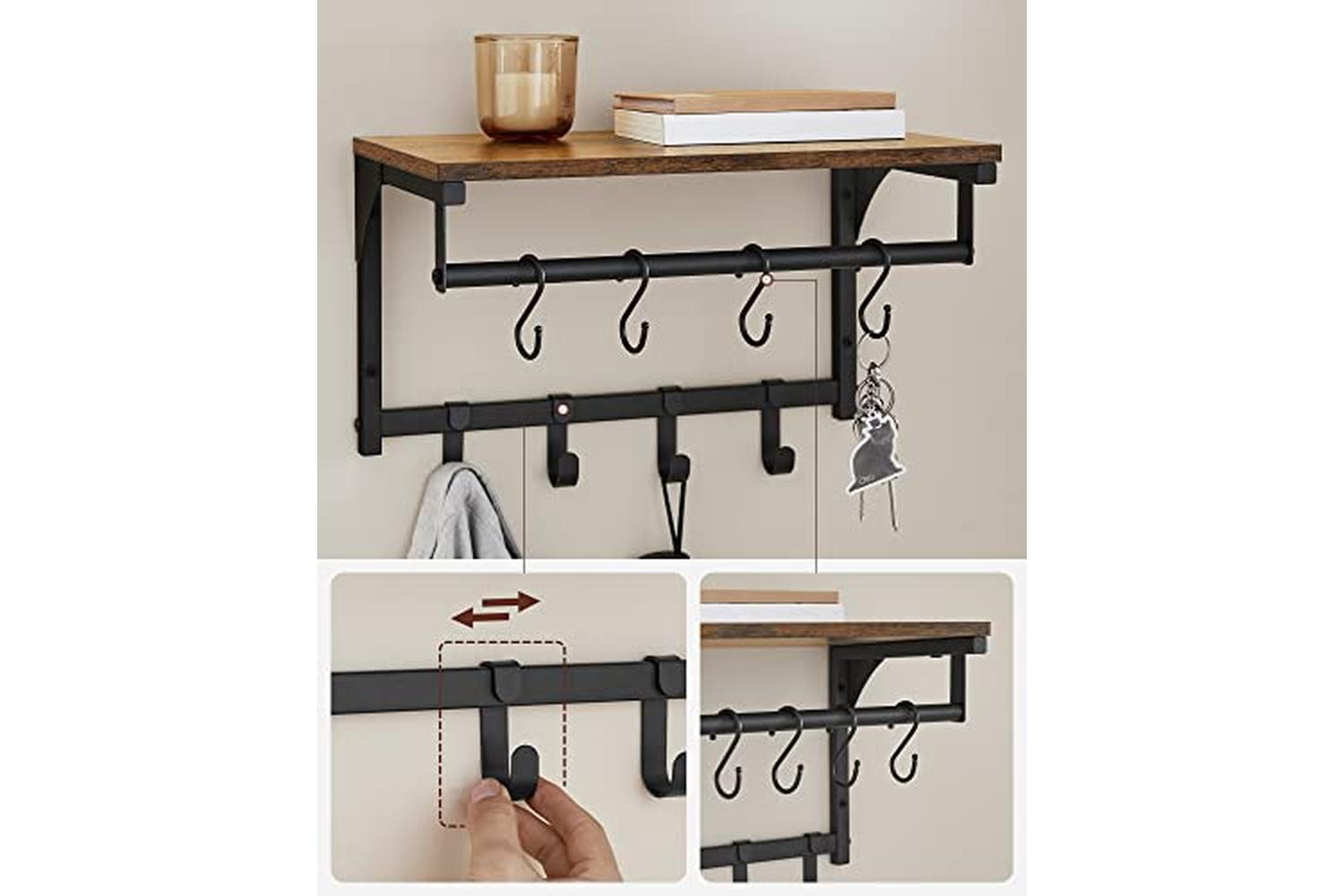 Vasagle LCR103B01 Wall Coat Rack with 8 Hooks-3