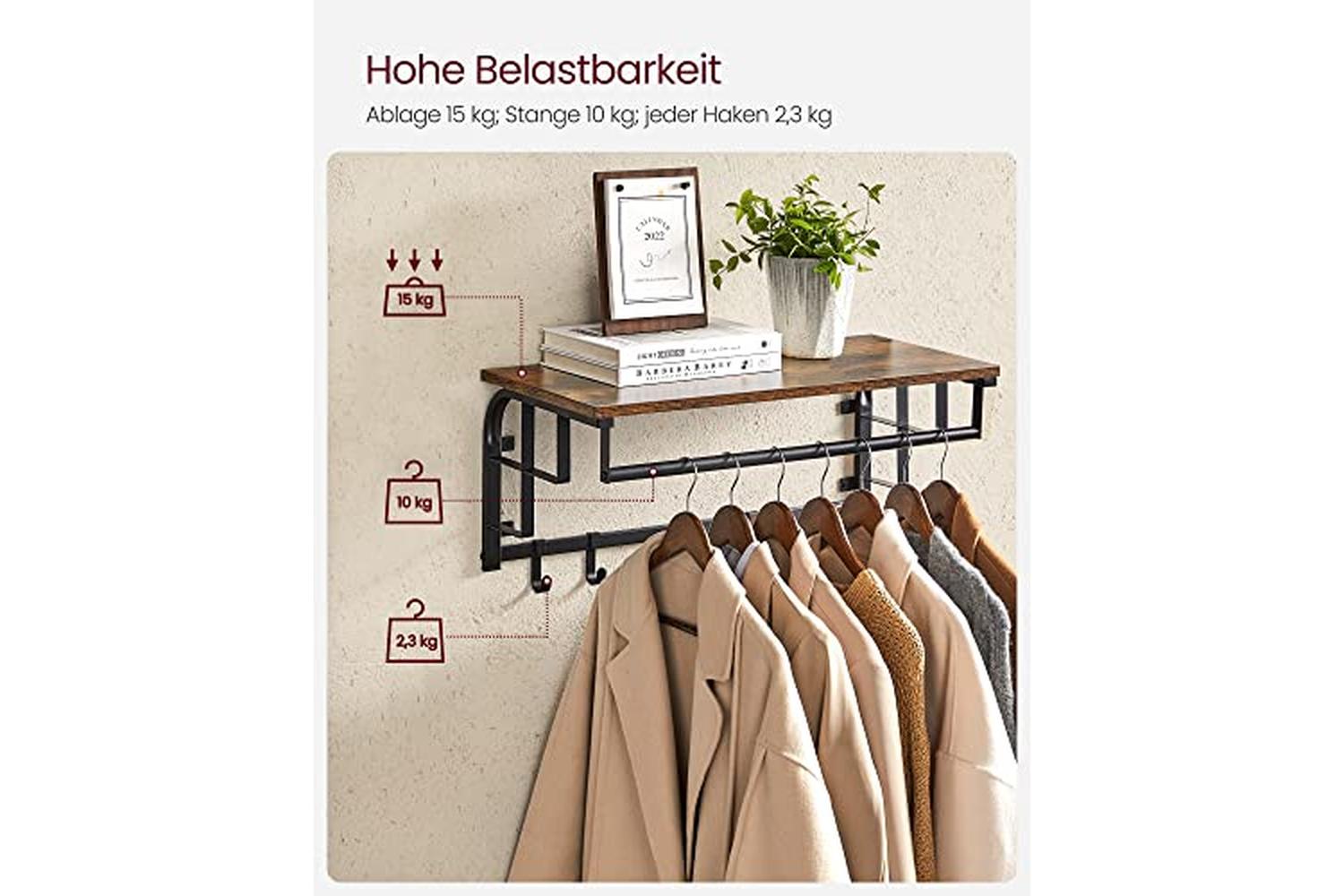 Vasagle LCR12BX Industrial Design Wall Wardrobe-4