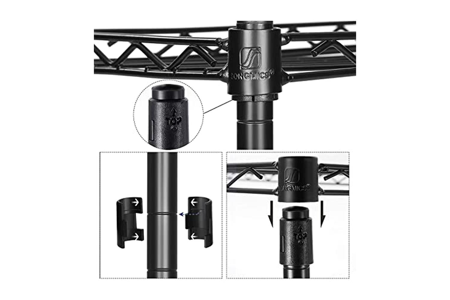 Songmics LGR23BK Metal Shelf | Black-5