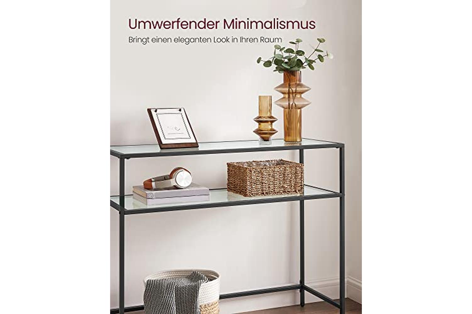 Vasagle LGT025B01 Console Table with 2 Shelves Black-3