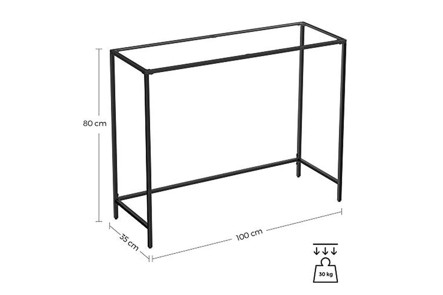 Vasagle LGT026B01 Console Table with Tempered Glass Top-5