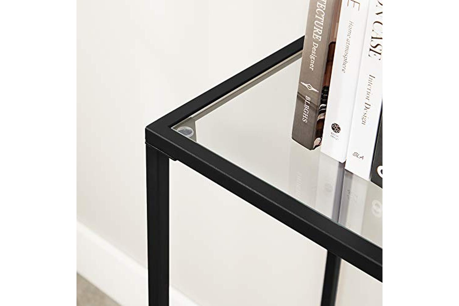 Vasagle LGT026B01 Console Table with Tempered Glass Top-6