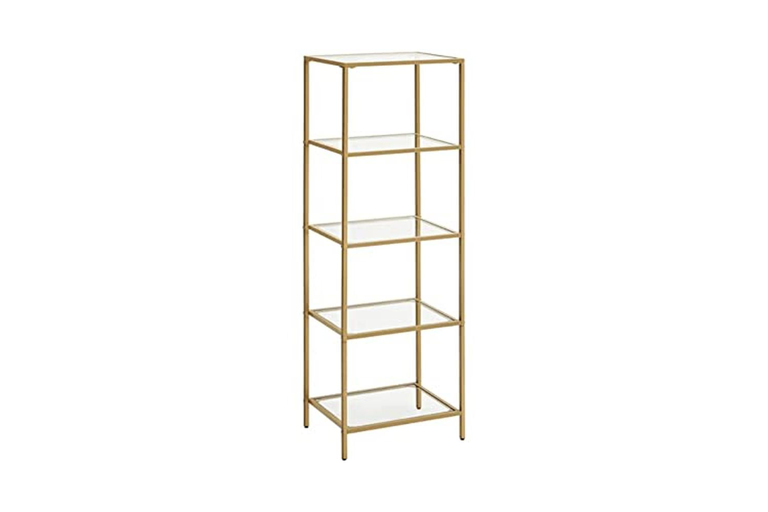 Vasagle LGT029A01 Standing Shelf with 5 Glass Shelves