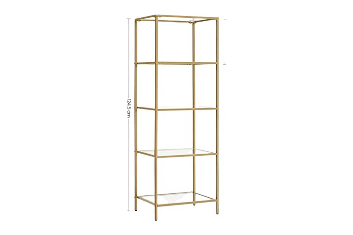 Vasagle LGT029A01 Standing Shelf with 5 Glass Shelves-3