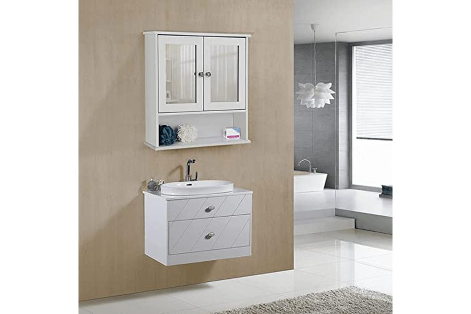 Vasagle LHC002 Mirror Cabinet with Double Door-3