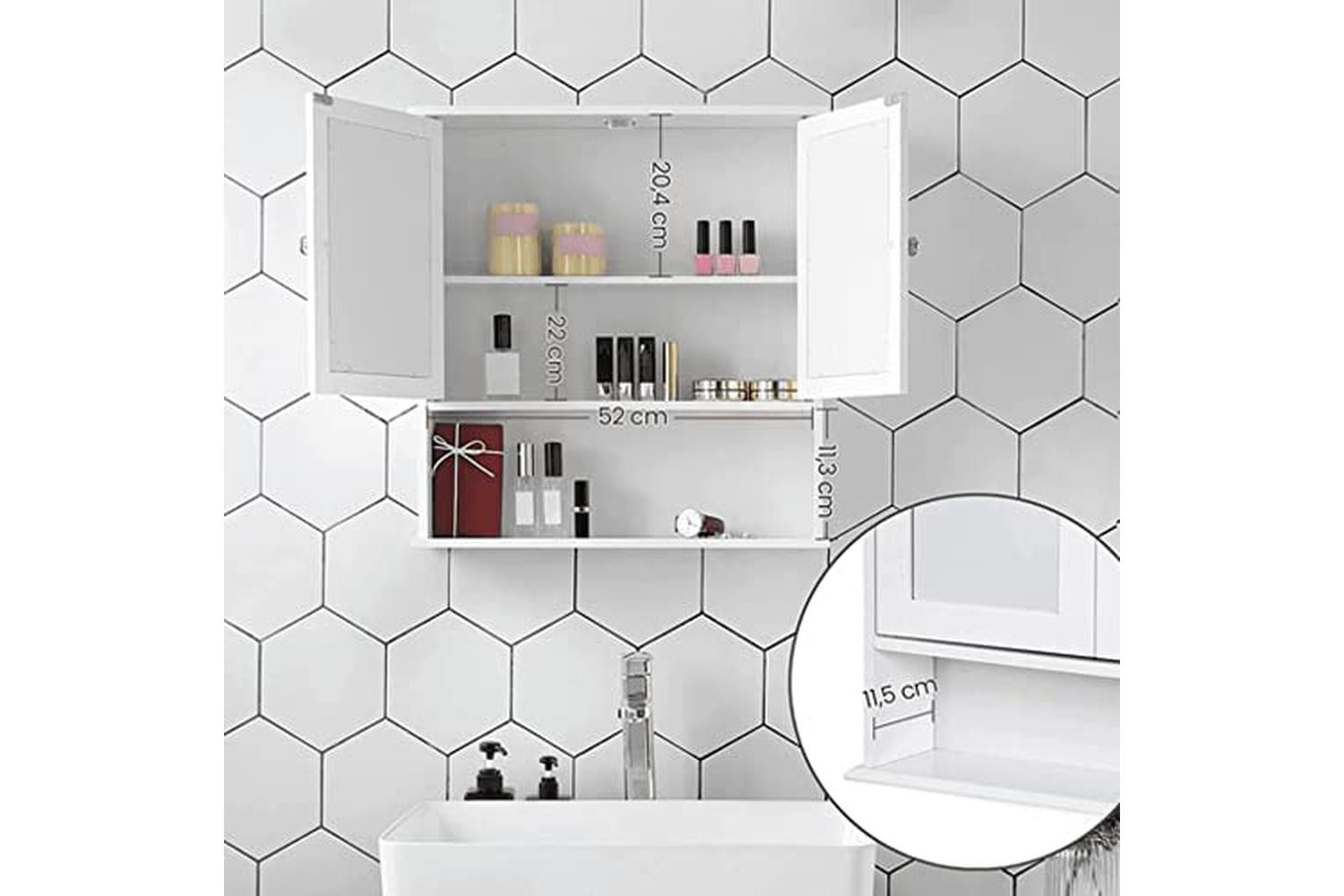 Vasagle LHC002 Mirror Cabinet with Double Door-4