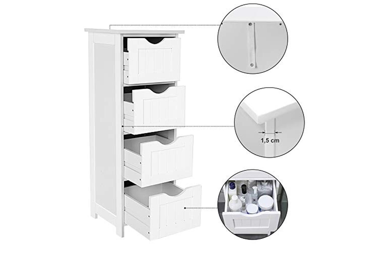 Vasagle LHC40W Country Style Side Cabinet-6