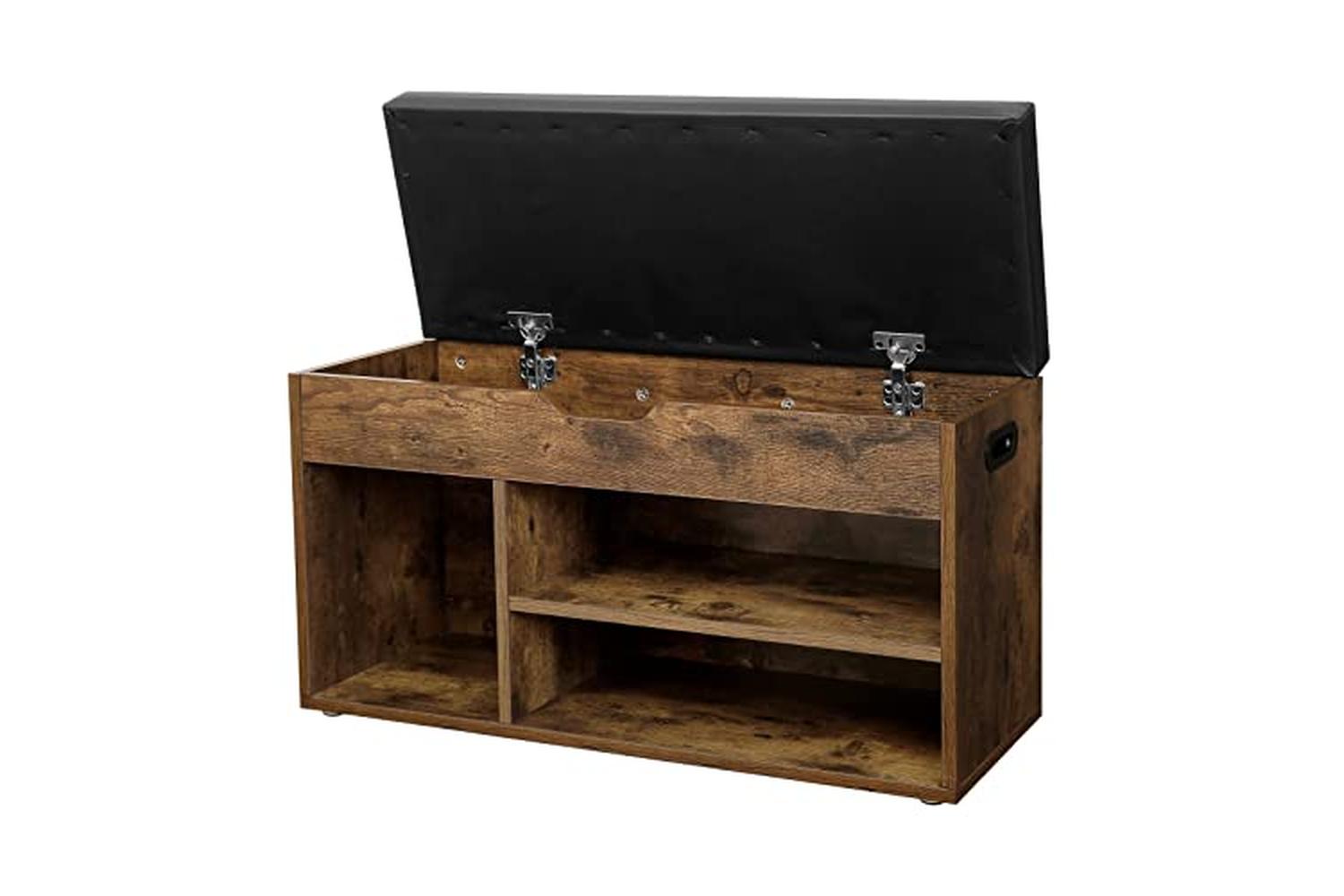 Vasagle LHS30BX Shoe Bench with 3 Compartments-2