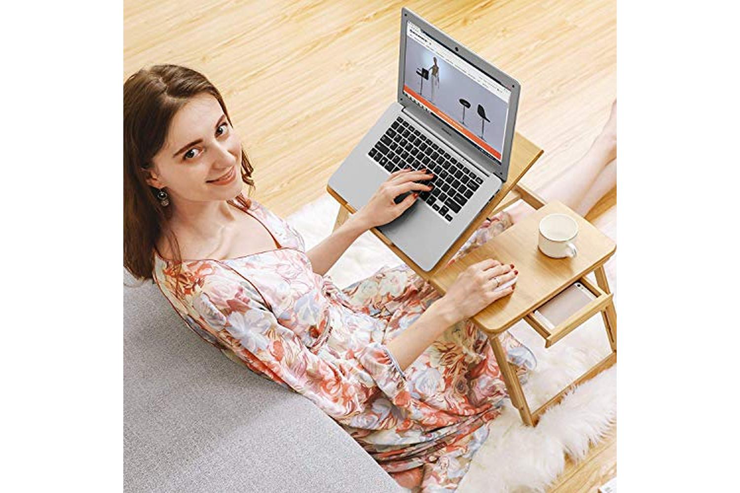 Songmics LLD002 Adjustable Bamboo Laptop Table-2