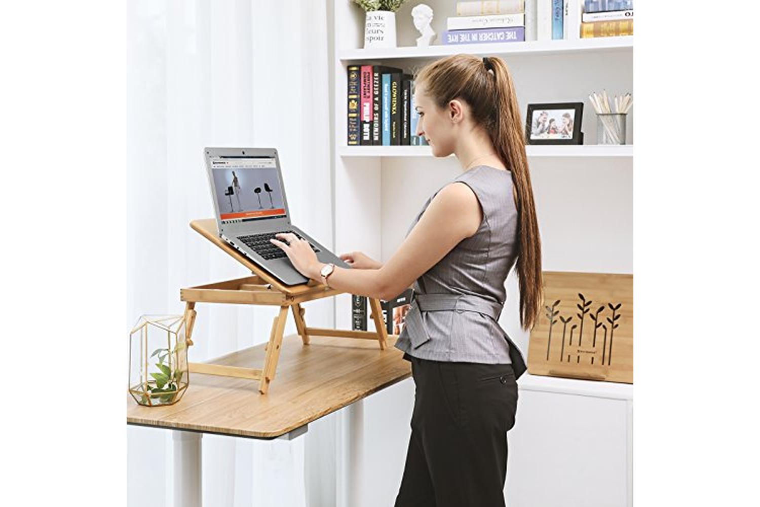 Songmics LLD002 Adjustable Bamboo Laptop Table-3