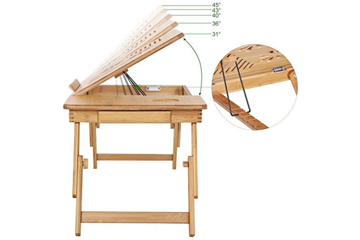 Songmics LLD002 Adjustable Bamboo Laptop Table-4