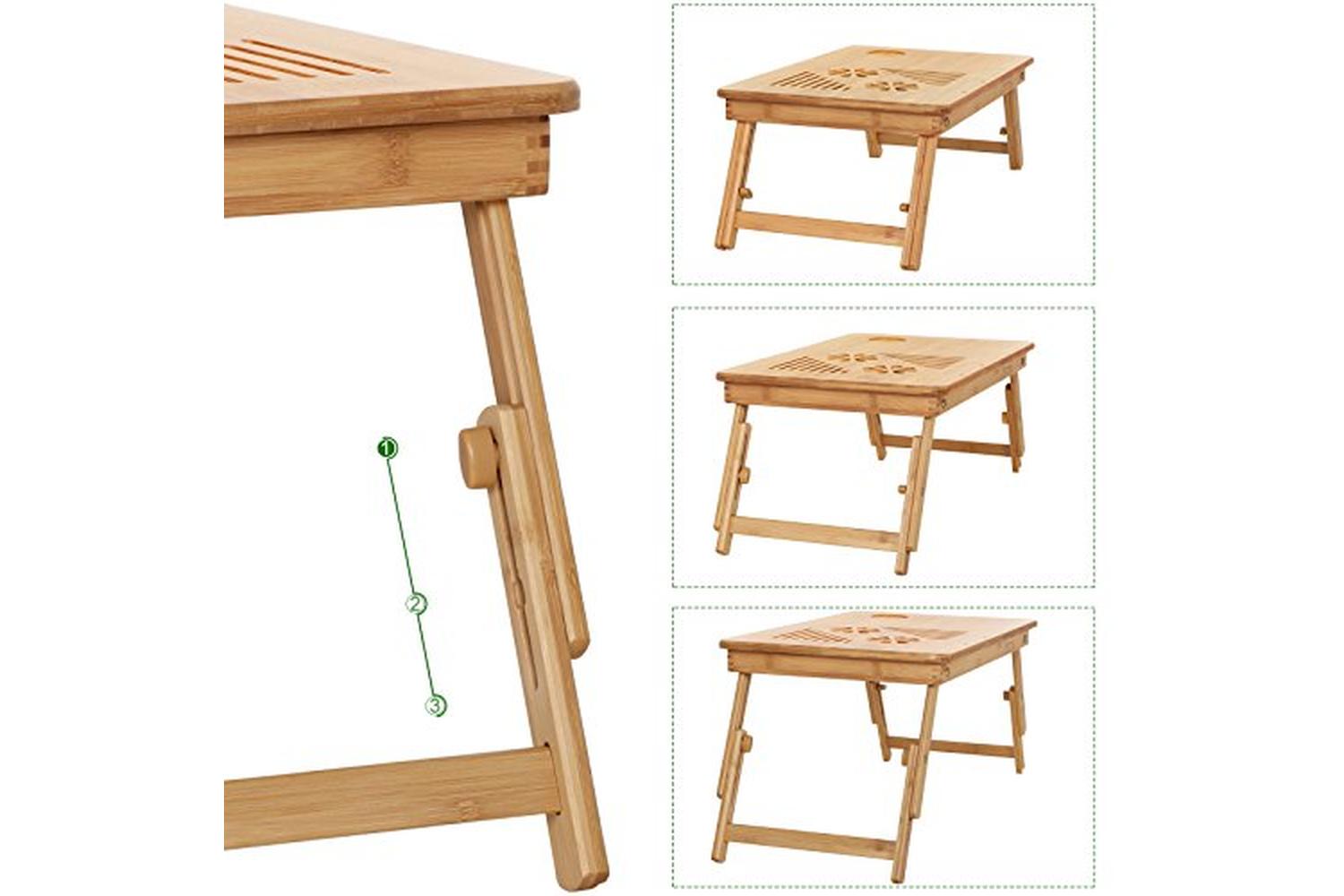 Songmics LLD002 Adjustable Bamboo Laptop Table-5
